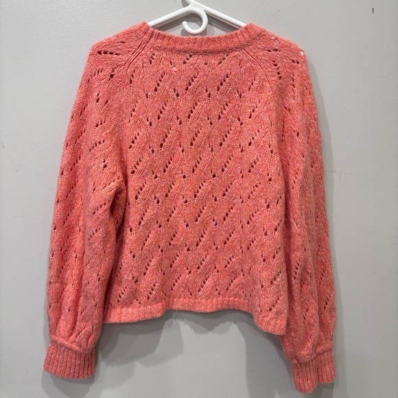 J.Crew Open Knit Pointelle Balloon Sleeve Wool Blend Sweater Women’s Size XL - Picture 10 of 13